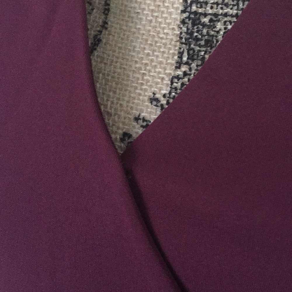 Ann Taylor Factory Burgundy Faux-Wrap Top - Picture 3 of 8